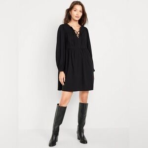 NWT! Black Long-Sleeve Mini Swing Dress - Multiple Sizes 💜